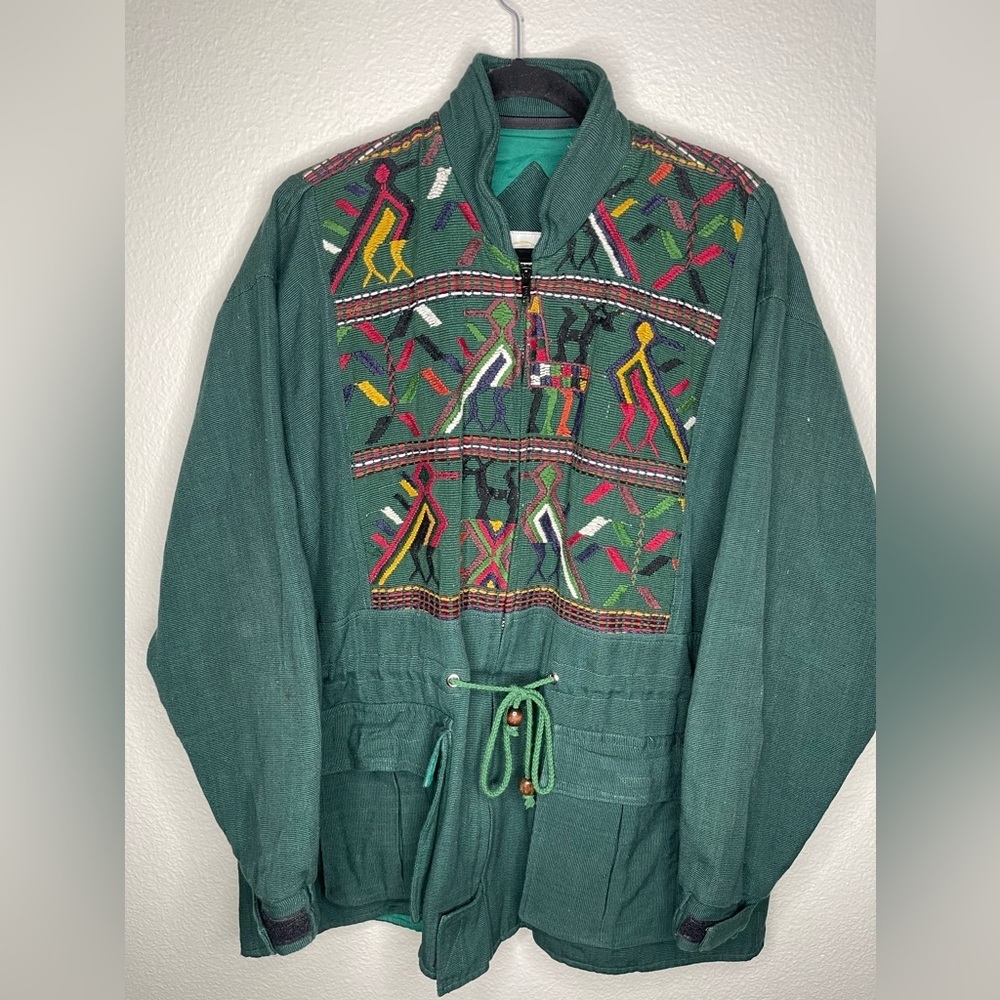 Catalina’s Handwoven Embroidered Guatemala Jacket Coat Size L